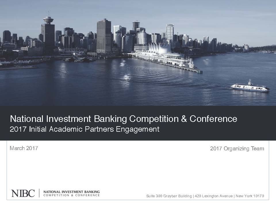 2017 National Investment Banking Competition (NIBC)